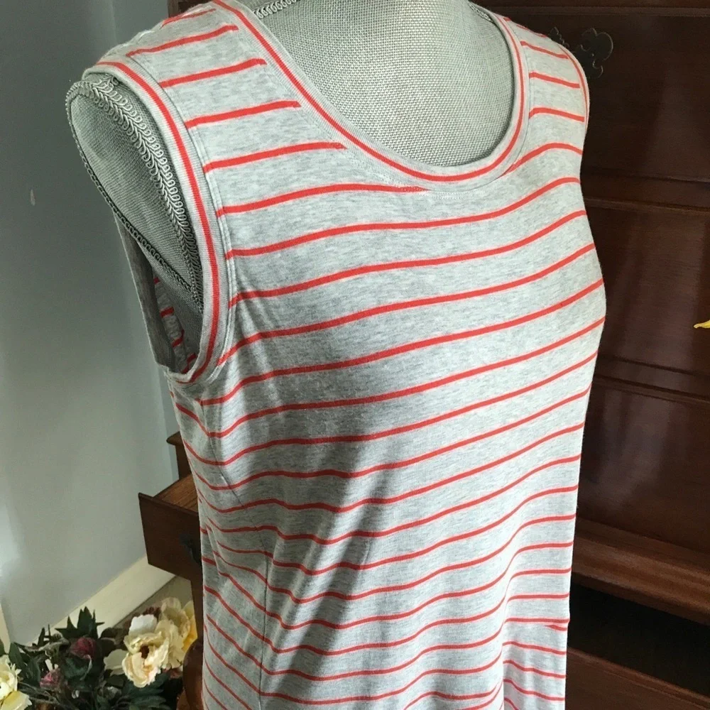 CAbi Tangerine Stripe Ruffle Sleeveless Top Size S - Picture 10 of 15